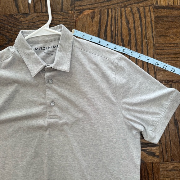 Mizzen+Main Men’s Versa Polo Medium Trim Light Heather Grey Like New - Picture 9 of 9
